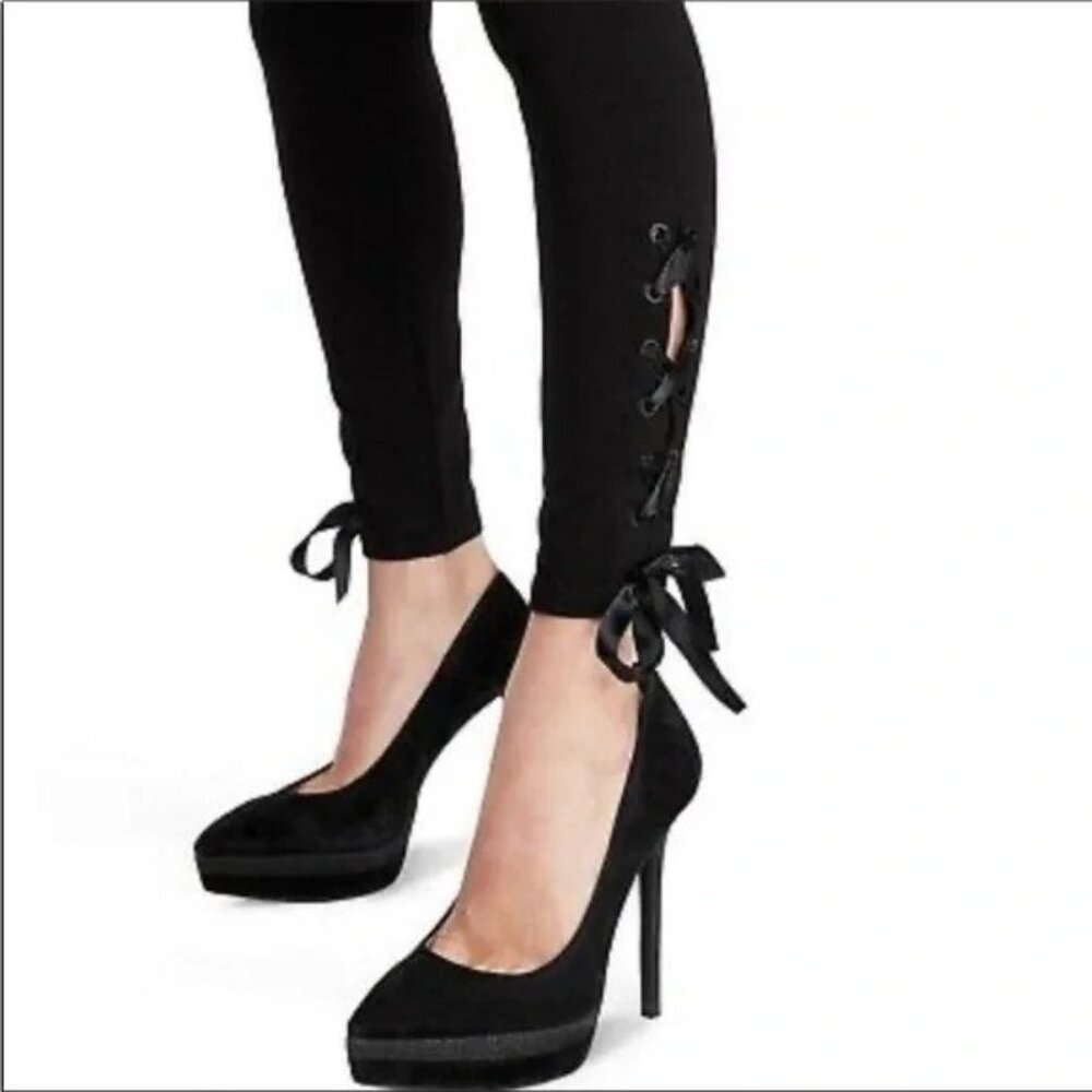 Joe's Jeans Lace Up Skinny Ankle Black Pant 29